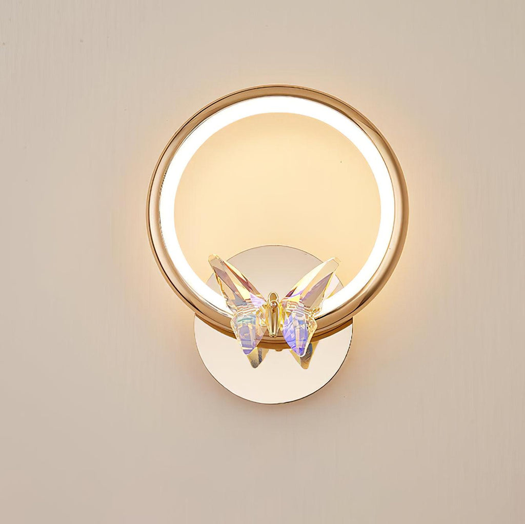 Magic Butterfly Wall Light | Aluminum & Crystal | Gold or Transparent