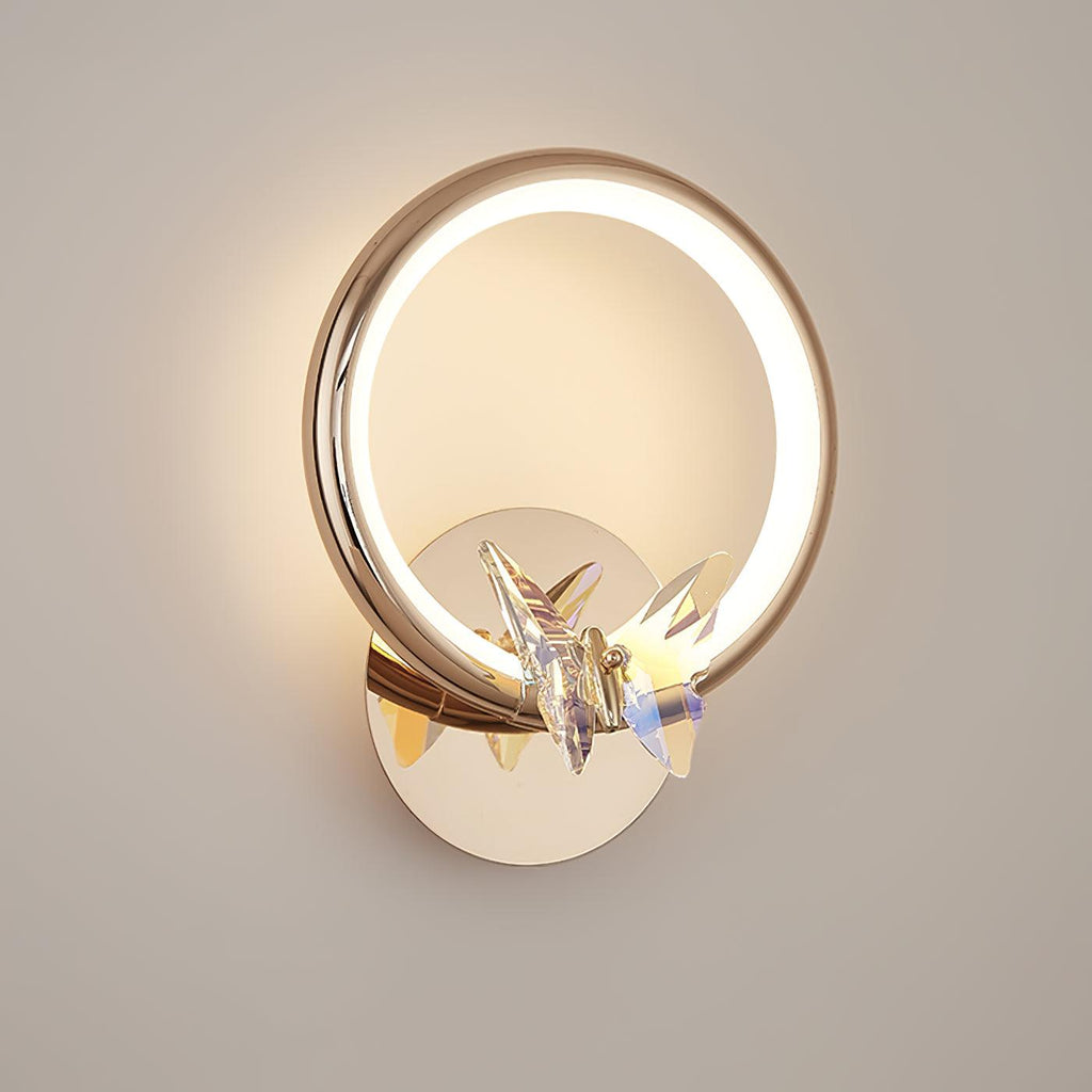Magic Butterfly Wall Light | Aluminum & Crystal | Gold or Transparent