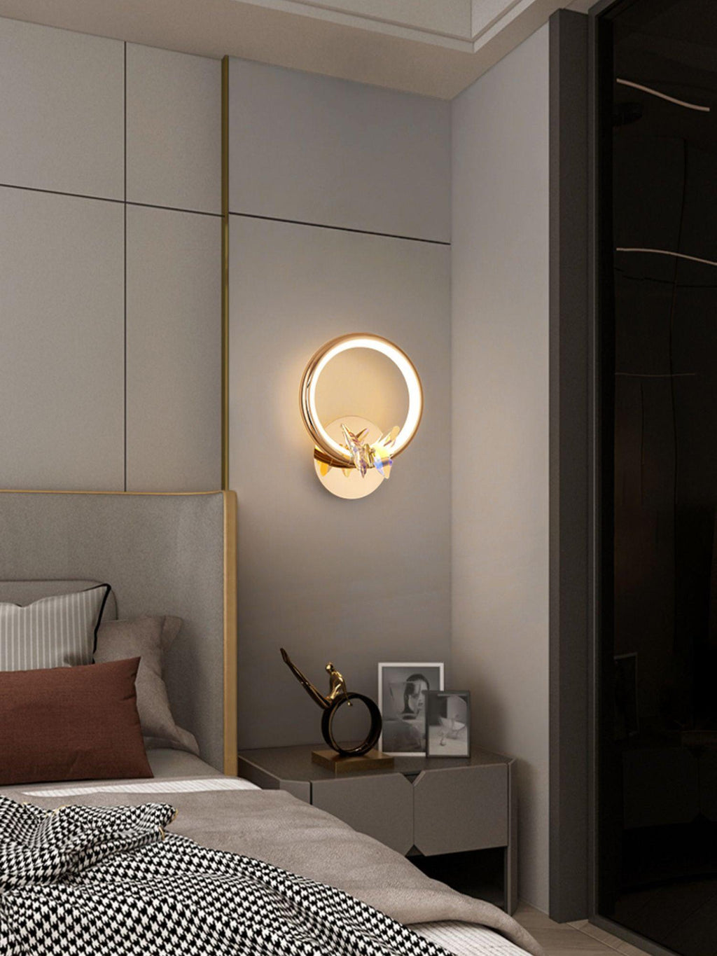 Magic Butterfly Wall Light | Aluminum & Crystal | Gold or Transparent