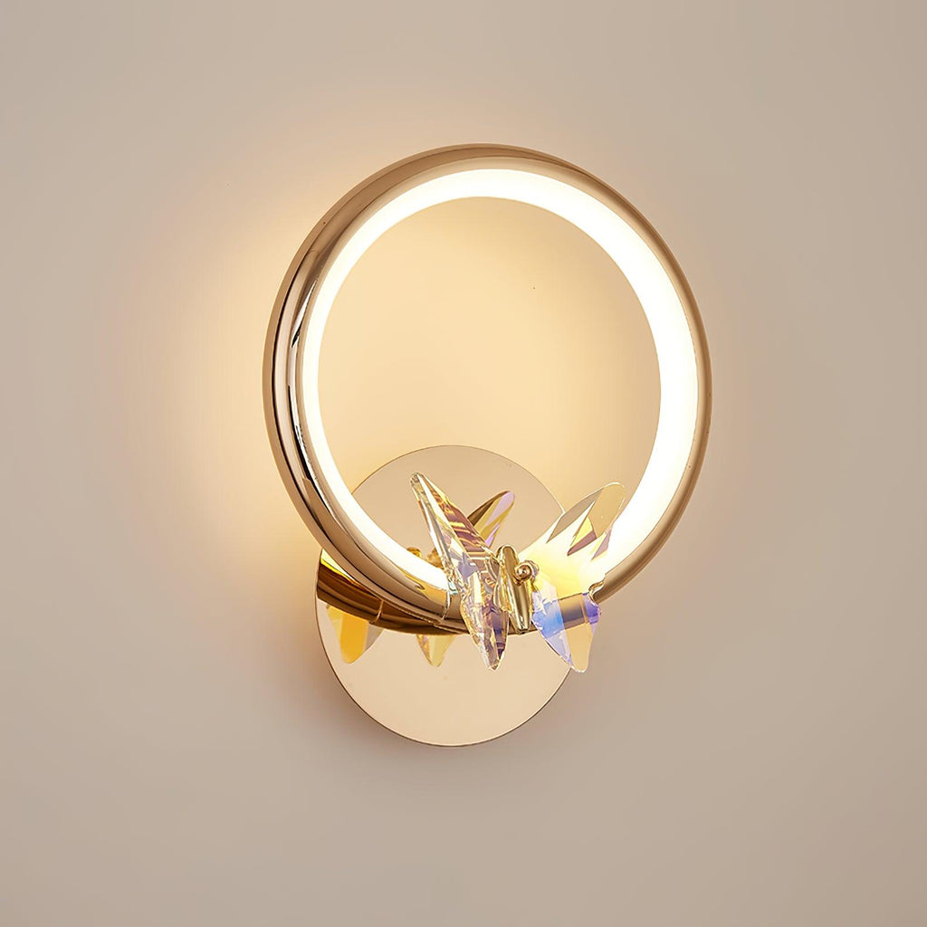 Magic Butterfly Wall Light | Aluminum & Crystal | Gold or Transparent