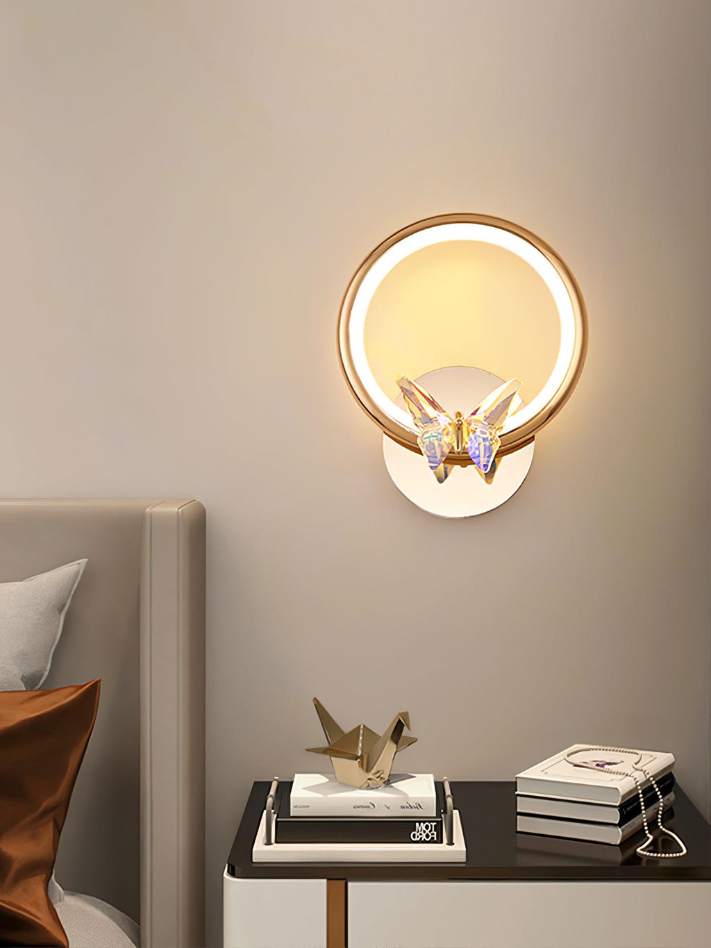 Magic Butterfly Wall Light | Aluminum & Crystal | Gold or Transparent