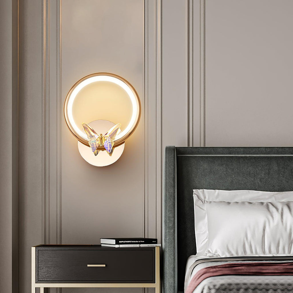 Magic Butterfly Wall Light | Aluminum & Crystal | Gold or Transparent
