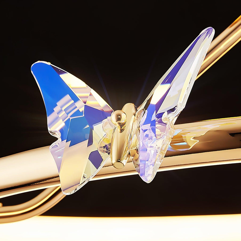 Magic Butterfly Wall Light | Aluminum & Crystal | Gold or Transparent