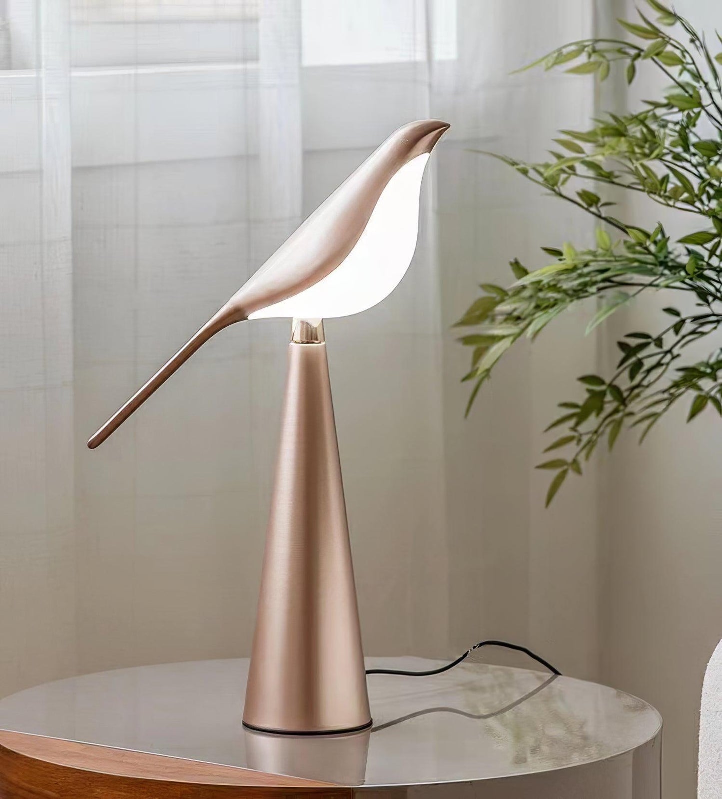 Magpie Art Table Lamp | Metal & Acrylic | Blue, Green, Rose Gold