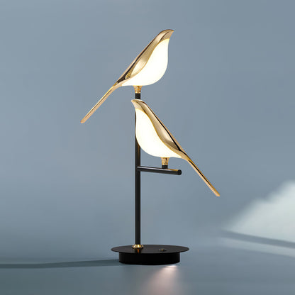 Magpie Perch Table Lamp | Metal, Acrylic, Iron | Black, Gold, White