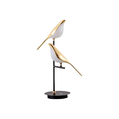 Magpie Perch Table Lamp | Metal, Acrylic, Iron | Black, Gold, White
