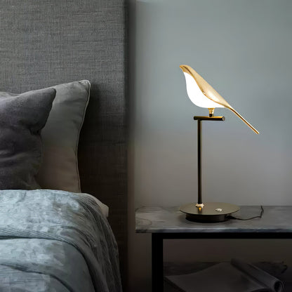 Magpie Perch Table Lamp | Metal, Acrylic, Iron | Black, Gold, White