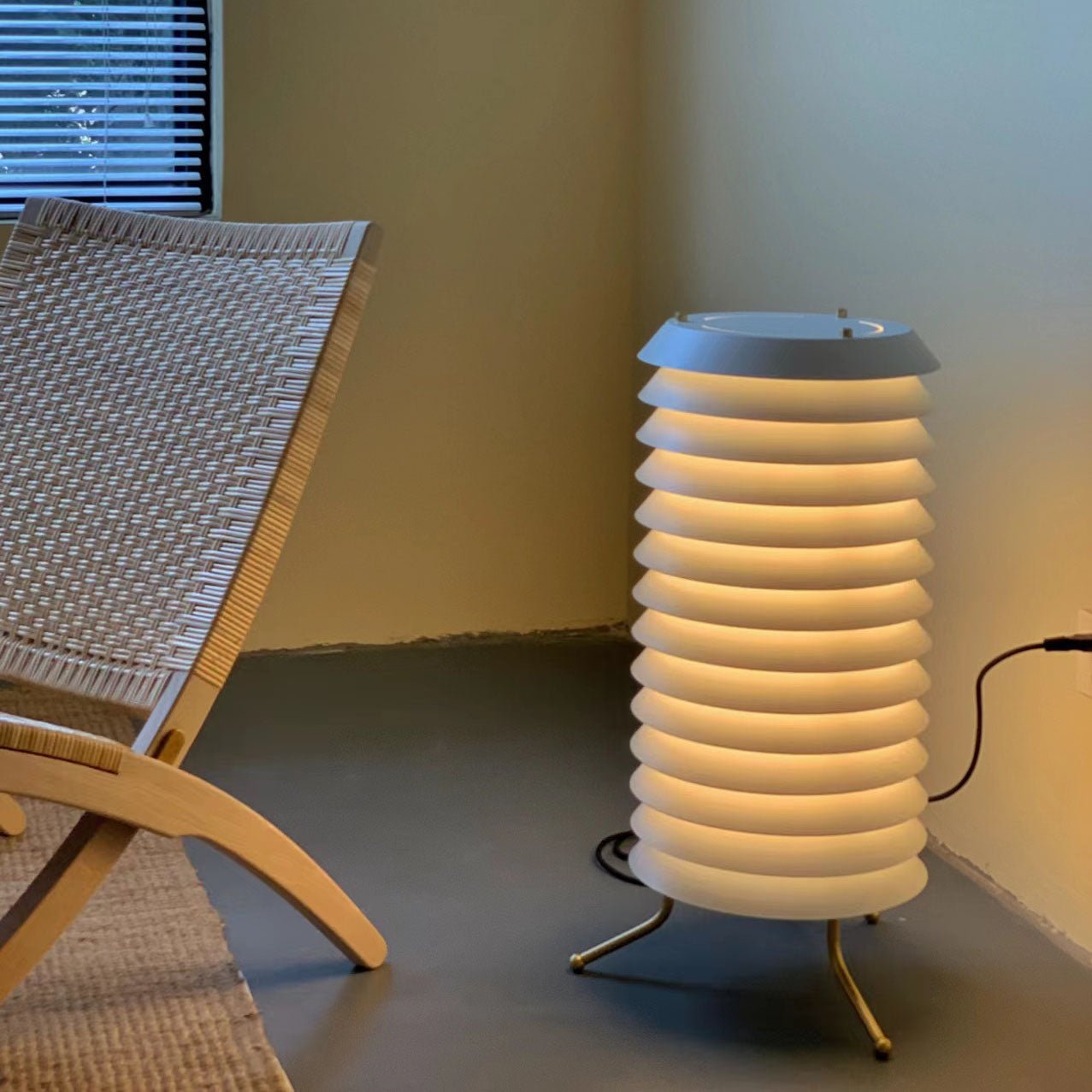 Baltic Tower Table Lamp | Metal | White Shade