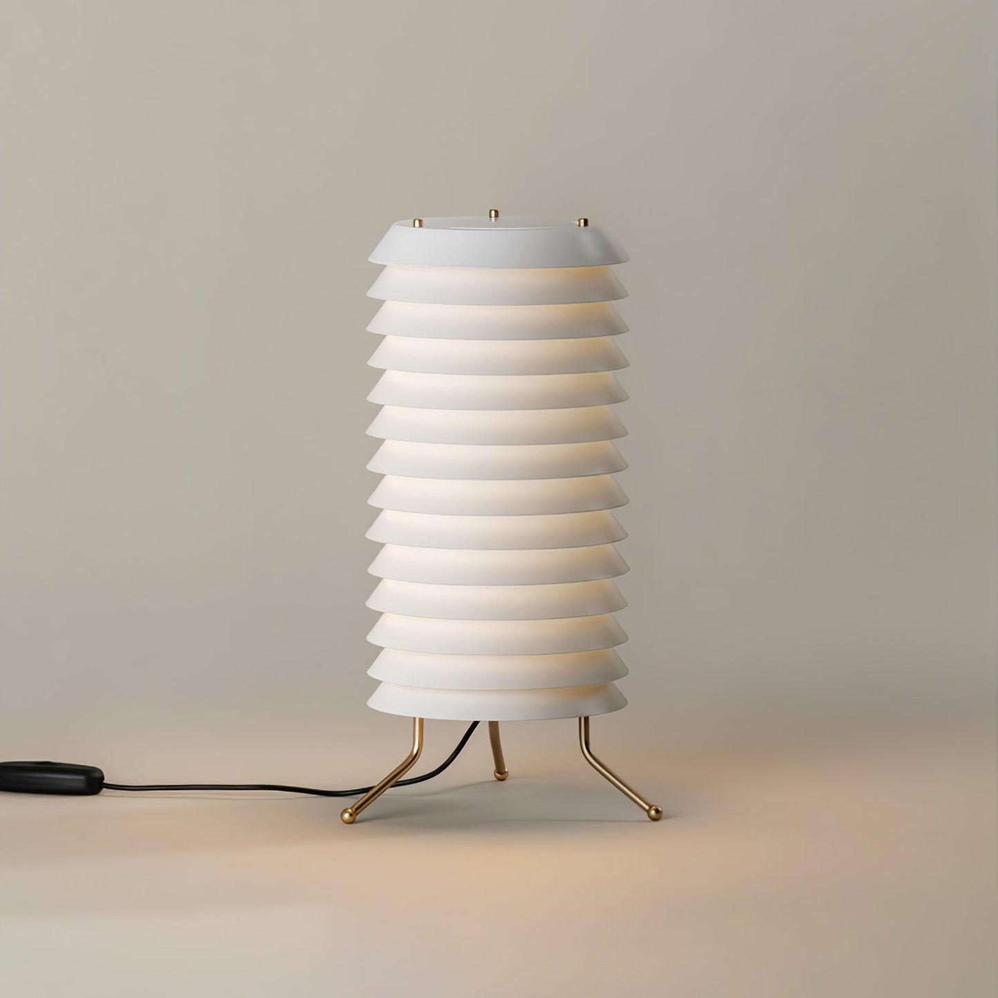 Baltic Tower Table Lamp | Metal | White Shade