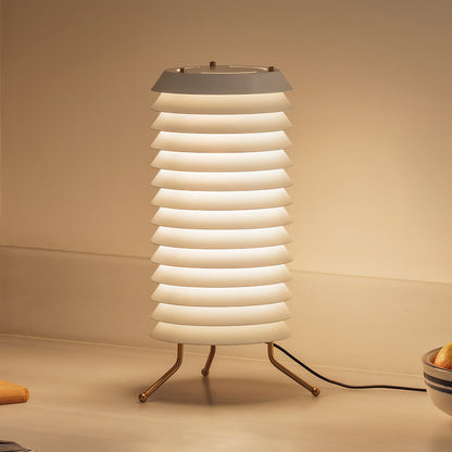 Baltic Tower Table Lamp | Metal | White Shade