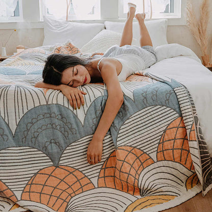 Cotton Quilt | Shell Print | Reversible Design | Full/Queen Size