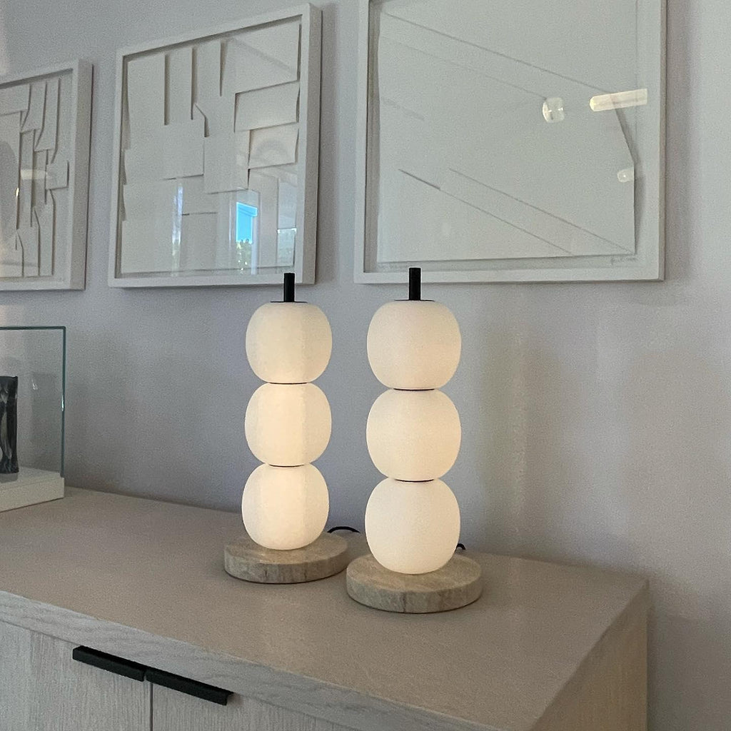Candied Haws Table Lamp | Marble, Glass | White