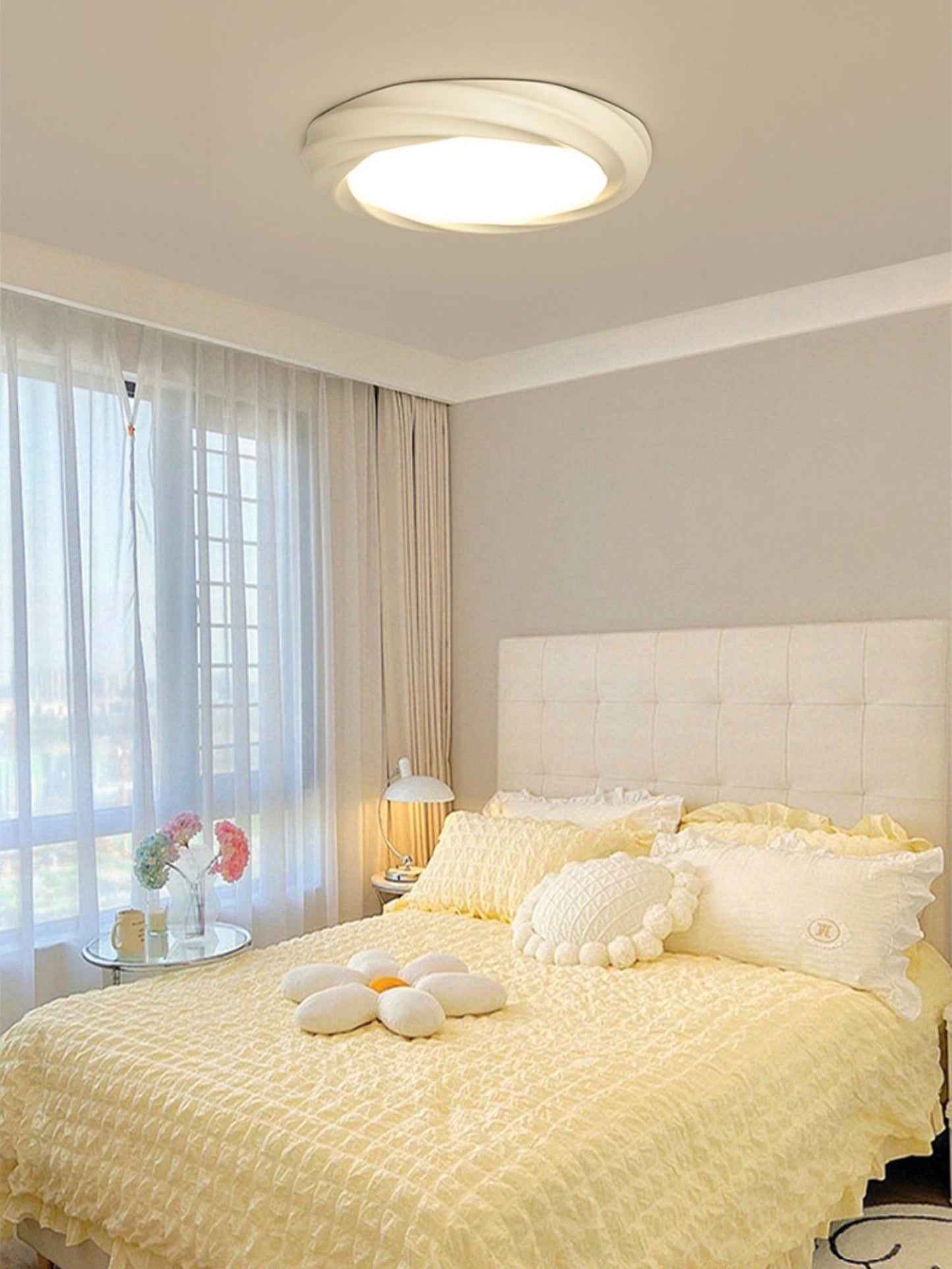 Maivy LED Flush Mount Ceiling Light | Acrylic & Resin | White, Beige, Green