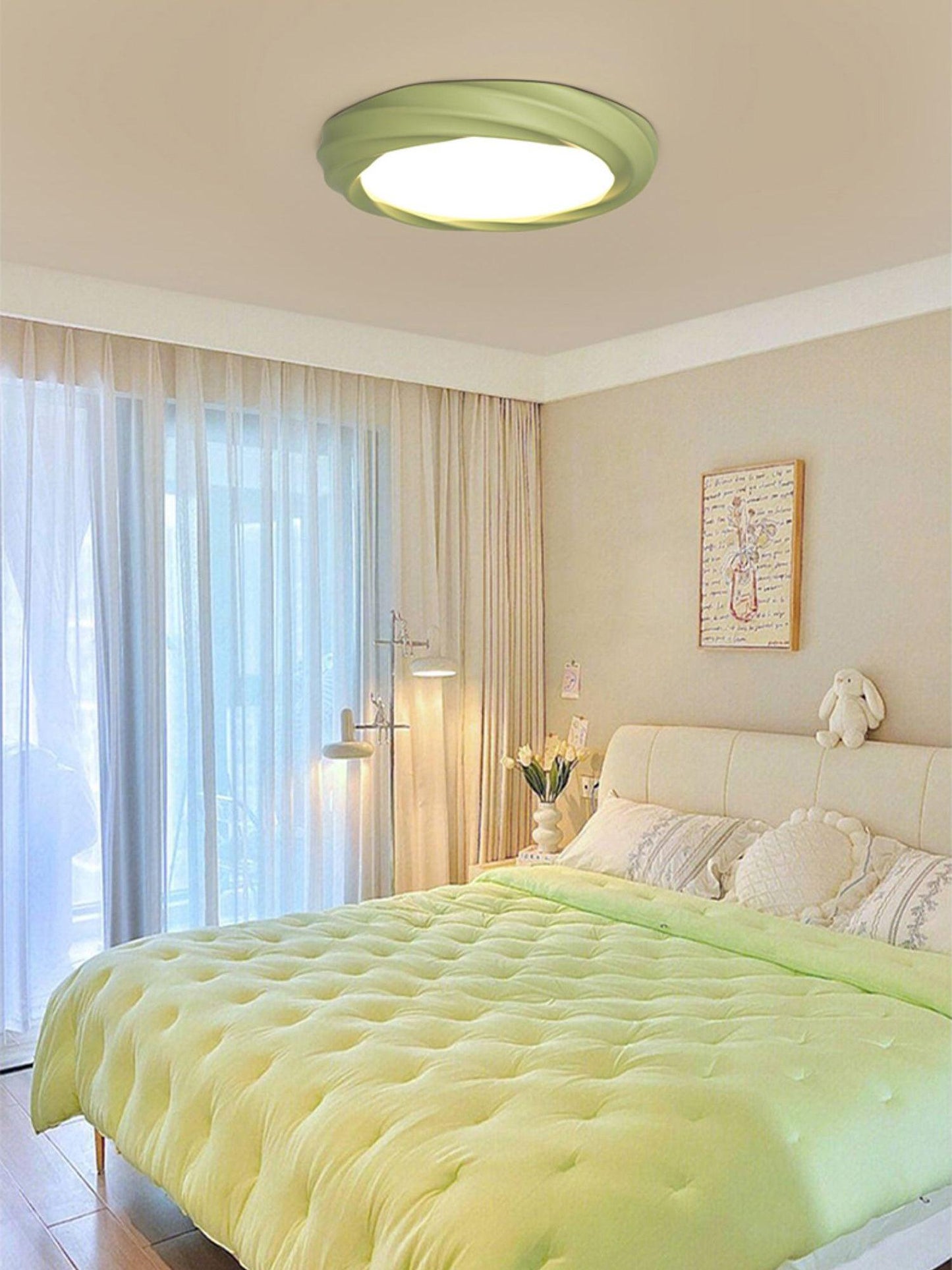 Maivy LED Flush Mount Ceiling Light | Acrylic & Resin | White, Beige, Green