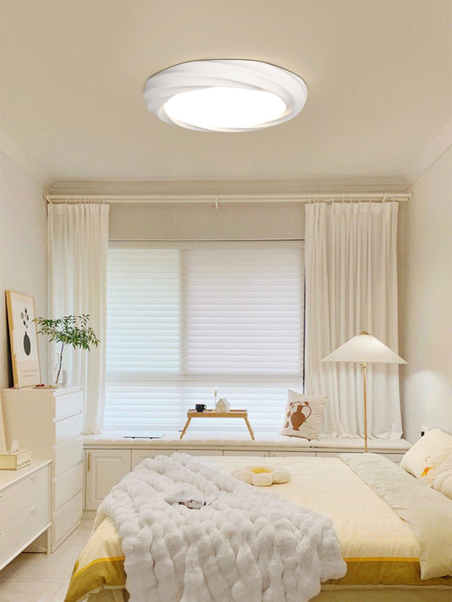 Maivy LED Flush Mount Ceiling Light | Acrylic & Resin | White, Beige, Green