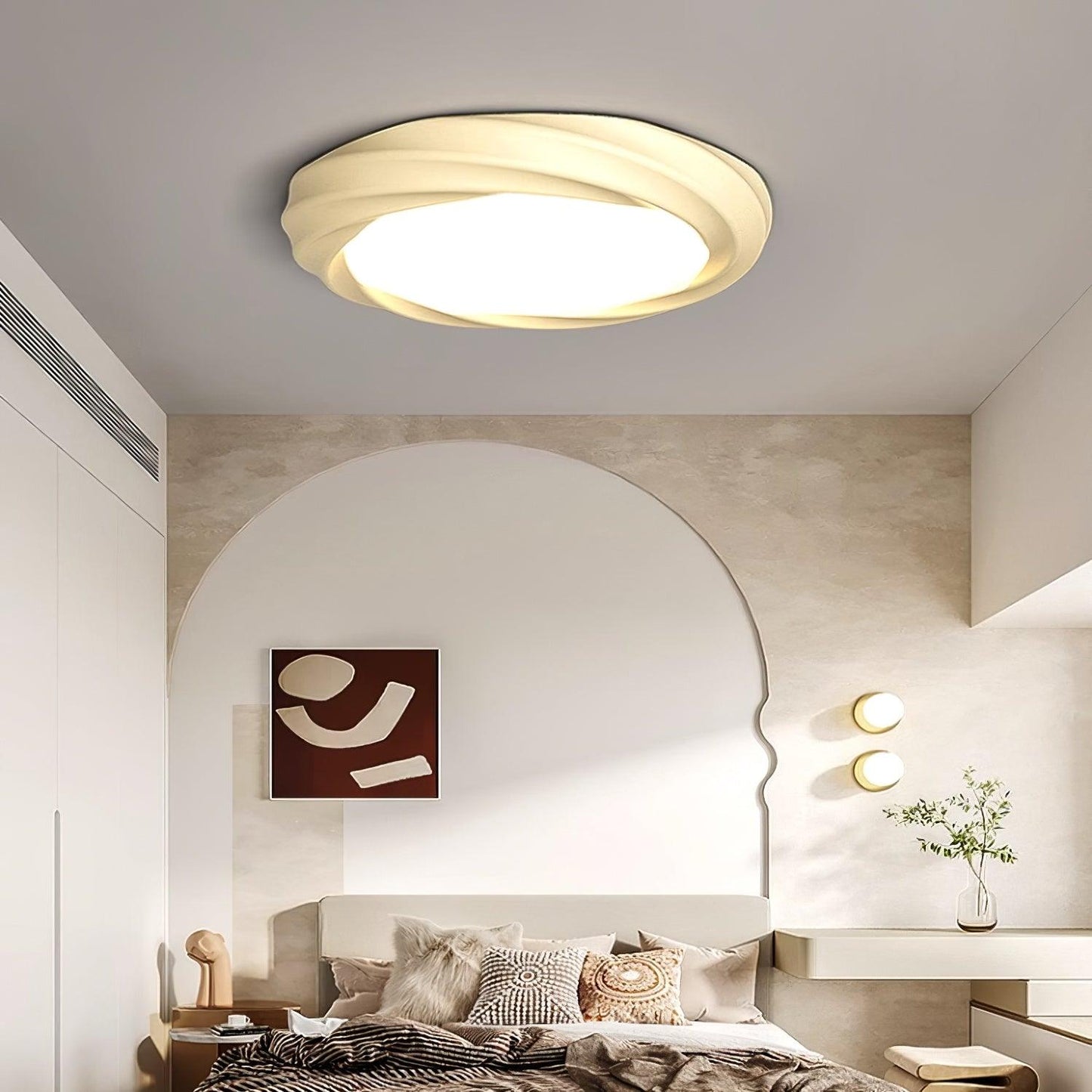 Maivy LED Flush Mount Ceiling Light | Acrylic & Resin | White, Beige, Green