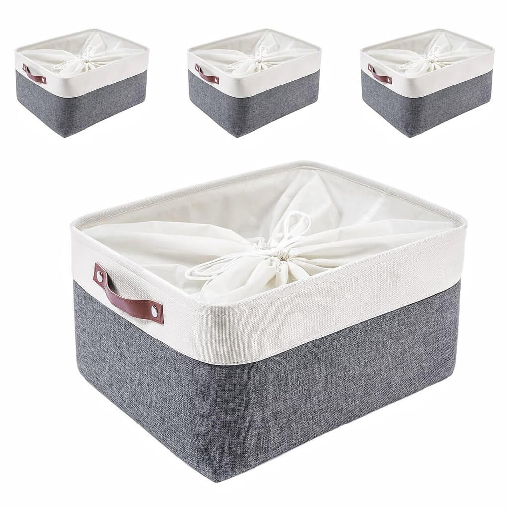 Waterproof Foldable Storage Box | Three-Layer Material | Cold Grey & White