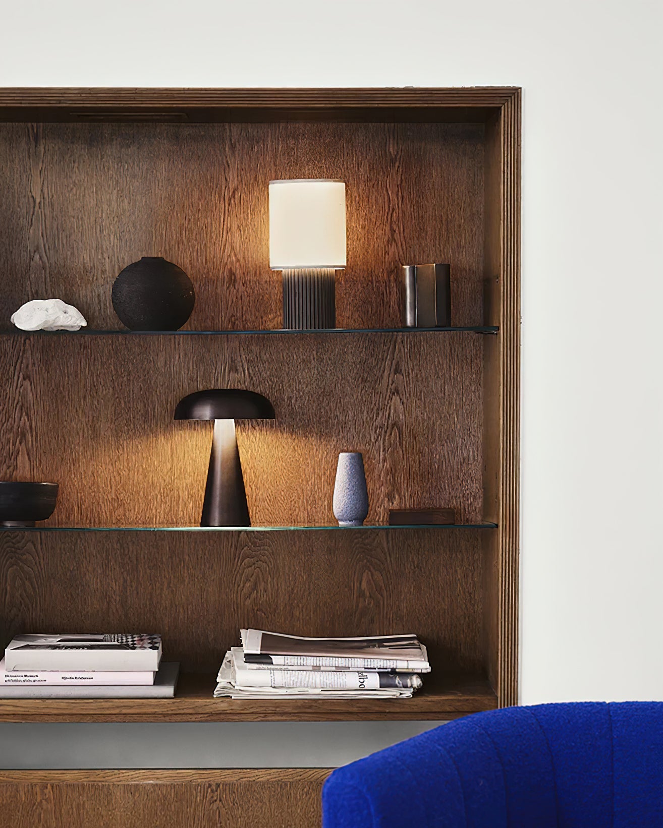 Manhattan Table Lamp | Wireless Rechargeable | Brown & Beige