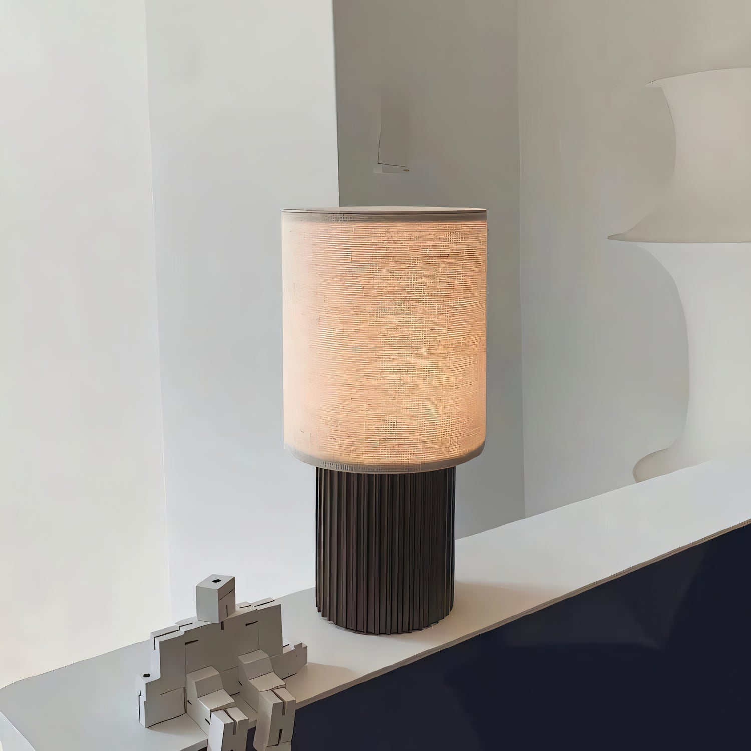 Manhattan Table Lamp | Wireless Rechargeable | Brown & Beige