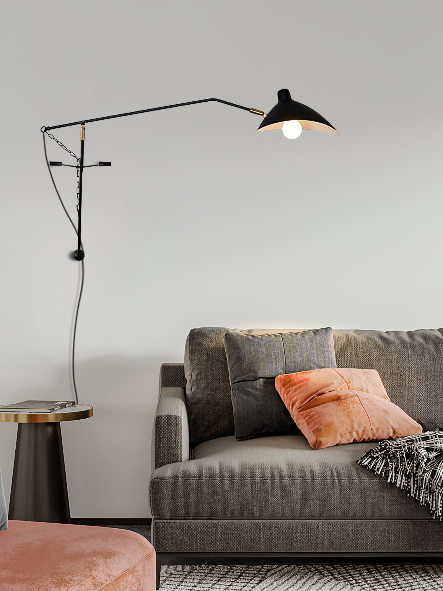 Mantis Arm Wall Lamp | Iron | Black