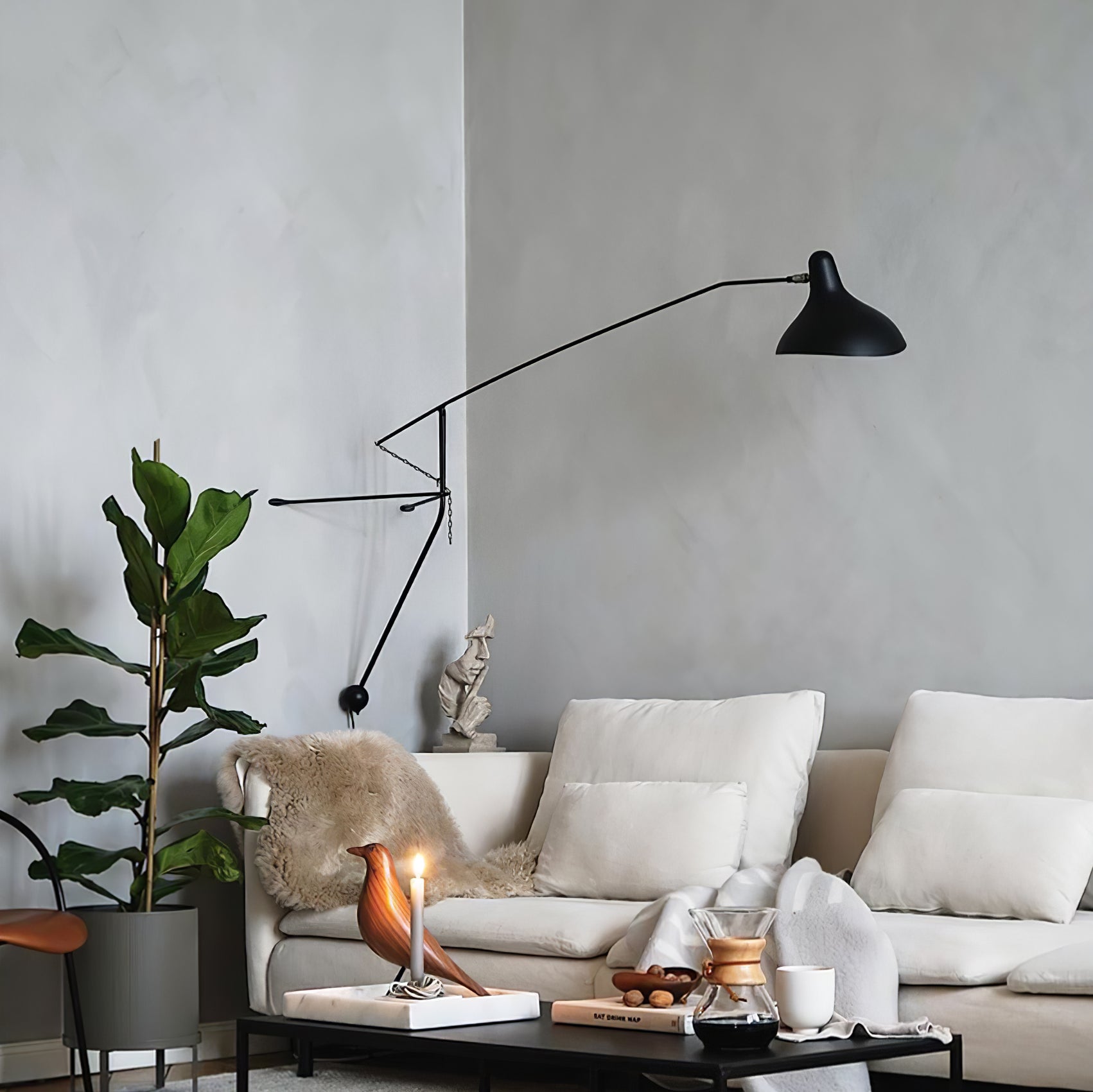 Mantis Arm Wall Lamp | Iron | Black