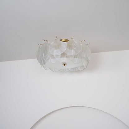 Maple Leaf Ceiling Light | Glass & Metal | Gold Finish