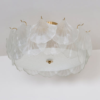 Maple Leaf Ceiling Light | Glass & Metal | Gold Finish