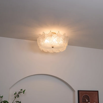 Maple Leaf Ceiling Light | Glass & Metal | Gold Finish