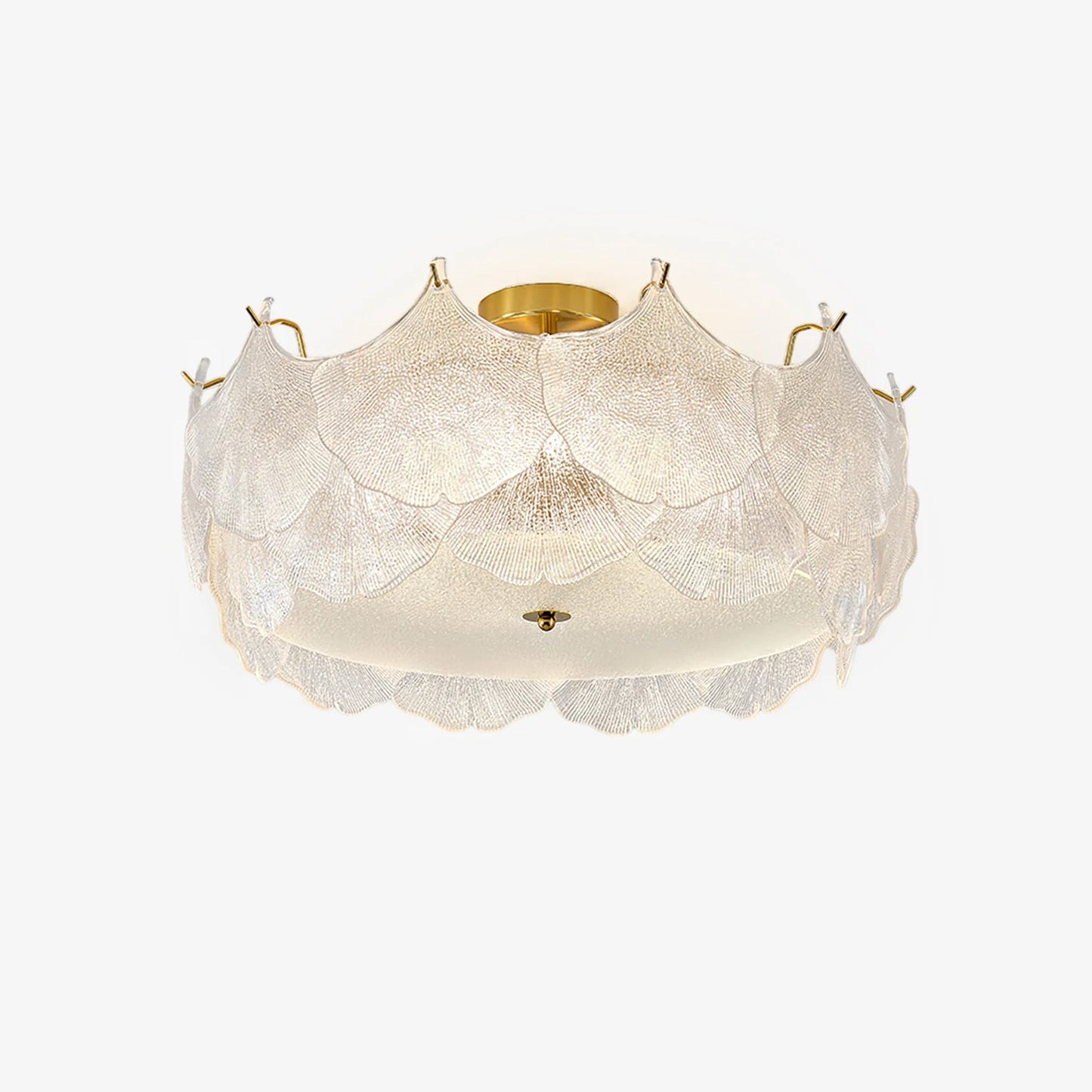 Maple Leaf Ceiling Light | Glass & Metal | Gold Finish