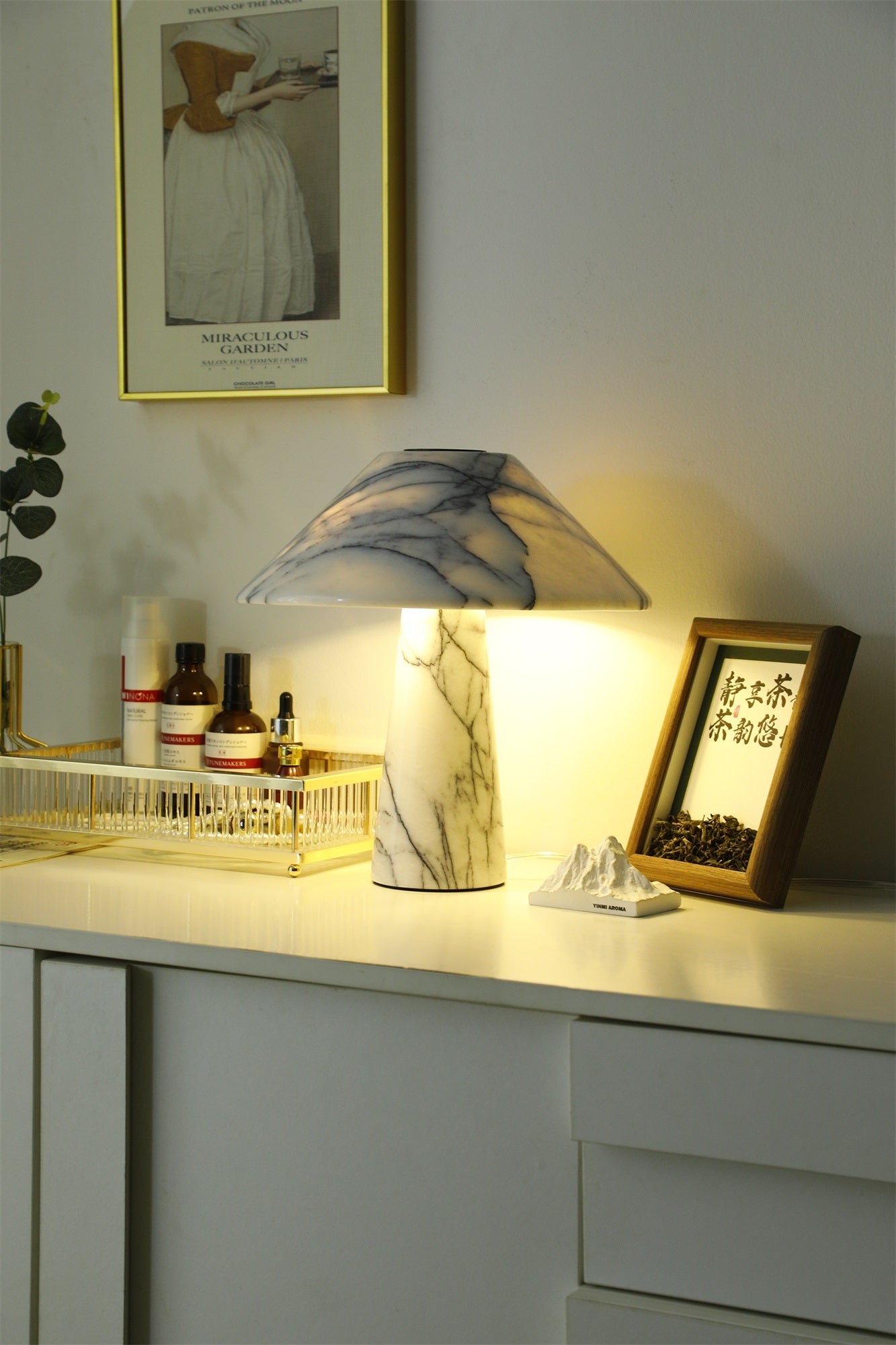 Marbella Marble Table Lamp | Marble | White