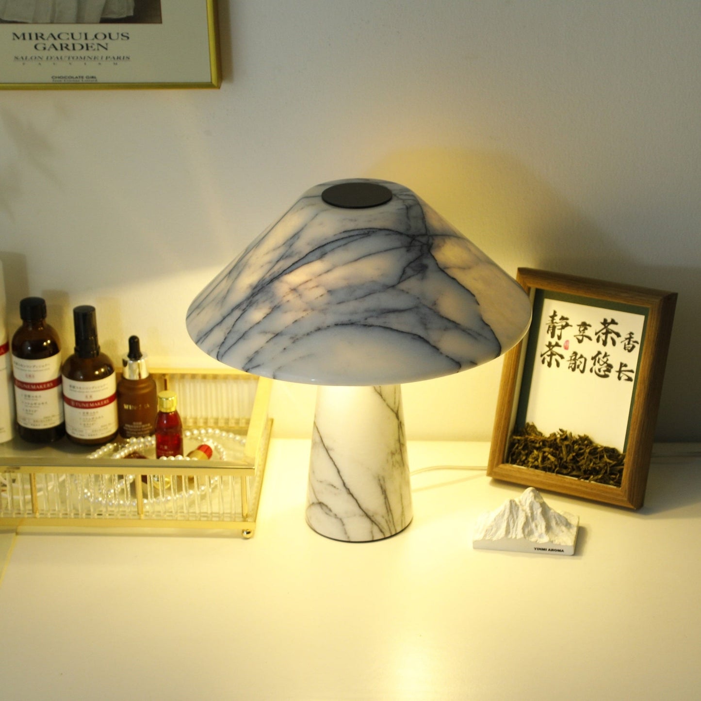 Marbella Marble Table Lamp | Marble | White