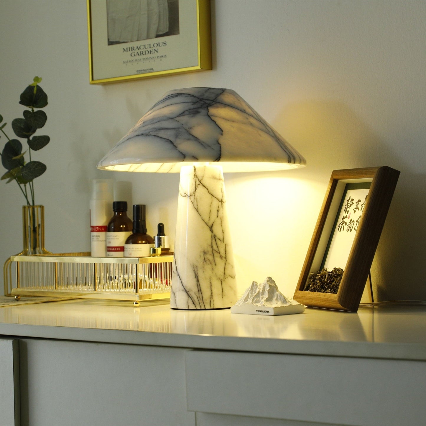 Marbella Marble Table Lamp | Marble | White