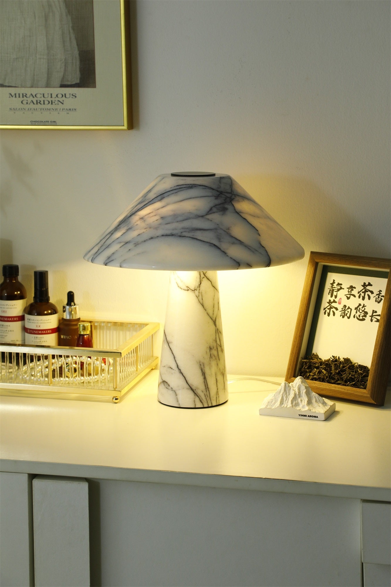 Marbella Marble Table Lamp | Marble | White