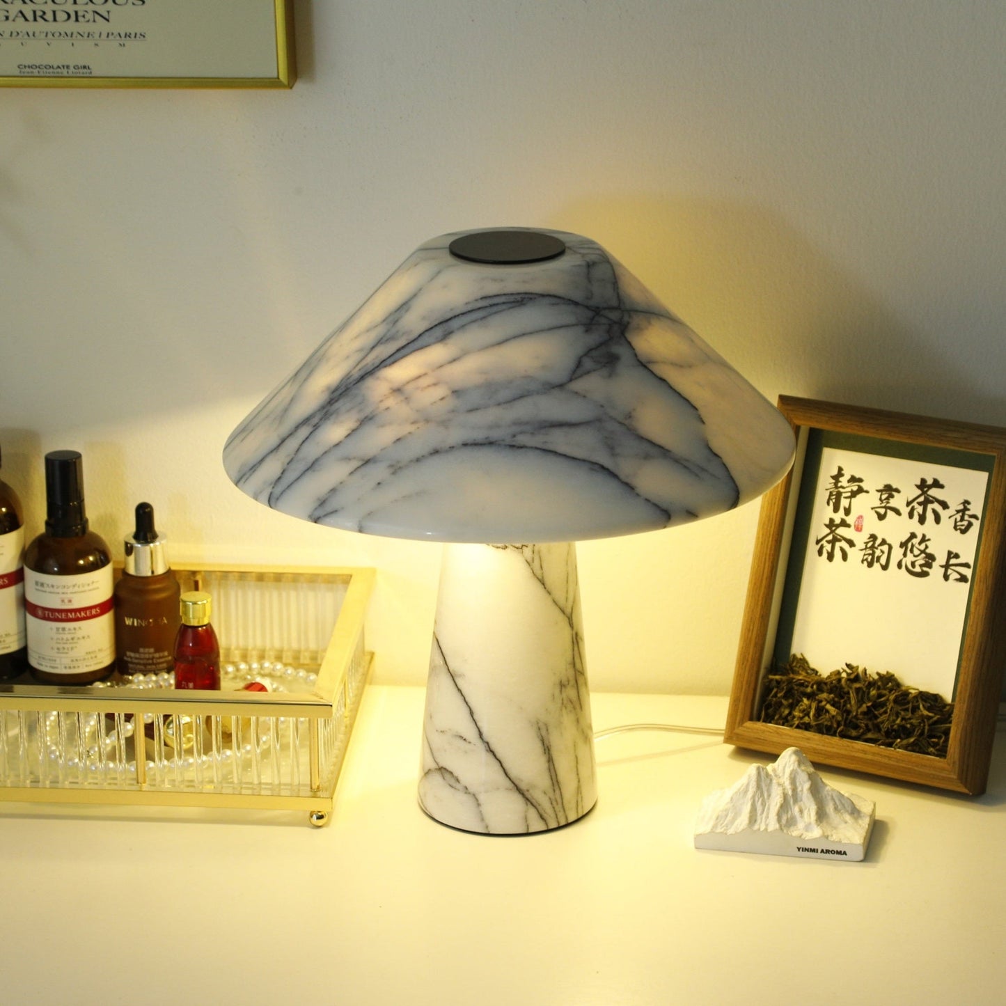 Marbella Marble Table Lamp | Marble | White