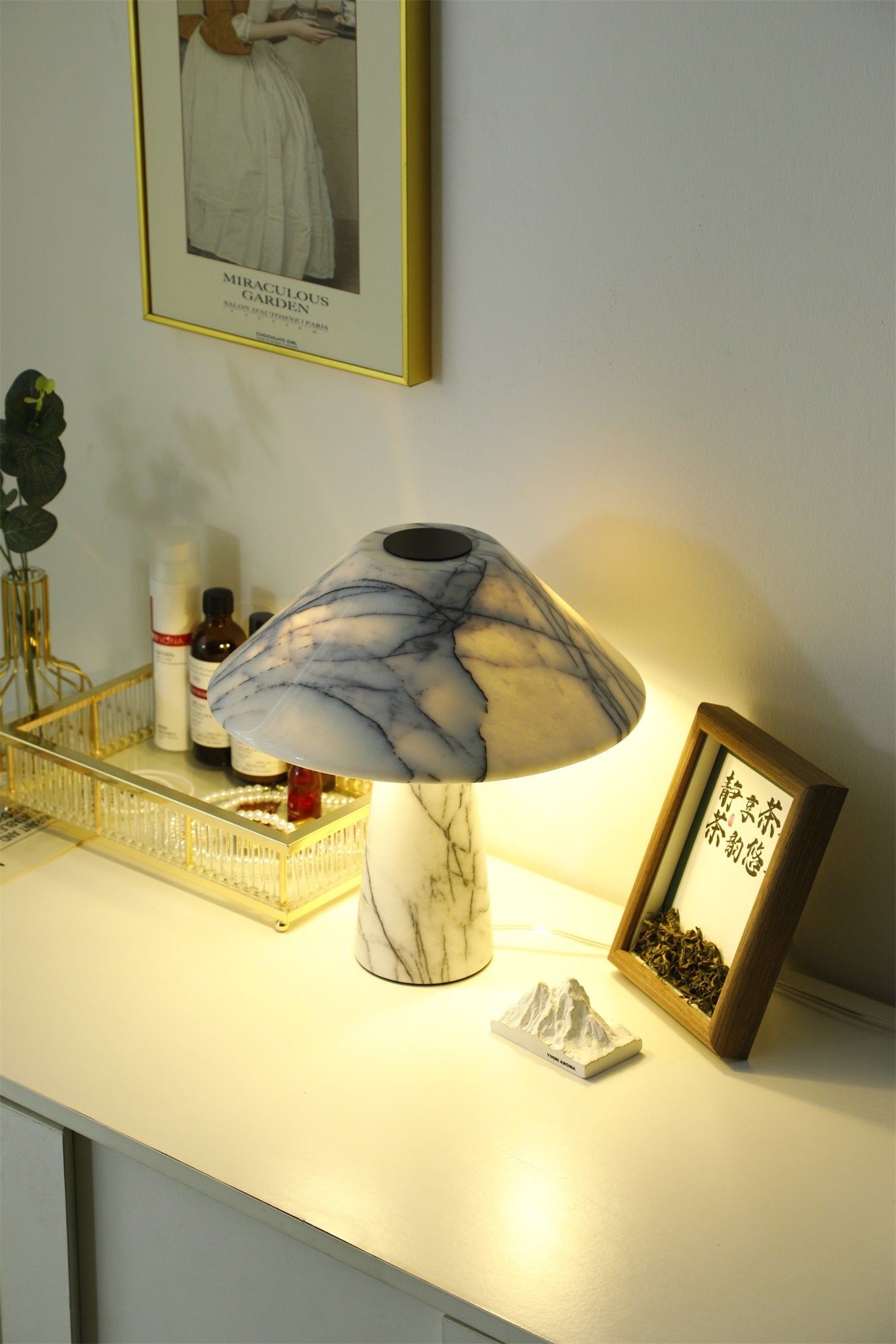 Marbella Marble Table Lamp | Marble | White
