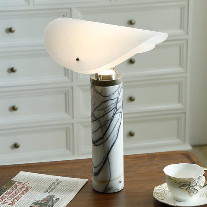 Marbella Table Lamp | Stone Base | Grey and White