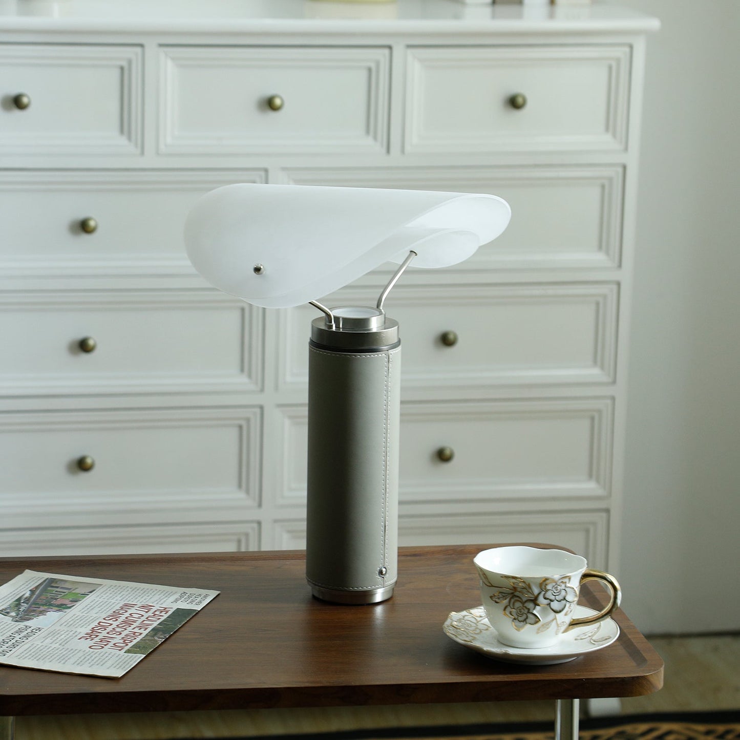 Marbella Table Lamp | Stone Base | Grey and White