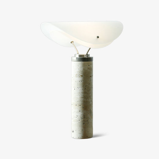Marbella Table Lamp | Stone Base | Grey and White