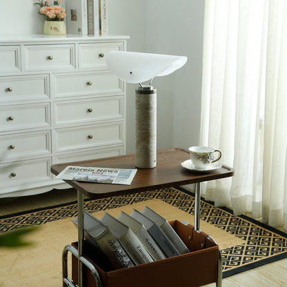 Marbella Table Lamp | Stone Base | Grey and White