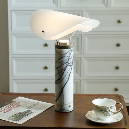 Marbella Table Lamp | Stone Base | Grey and White