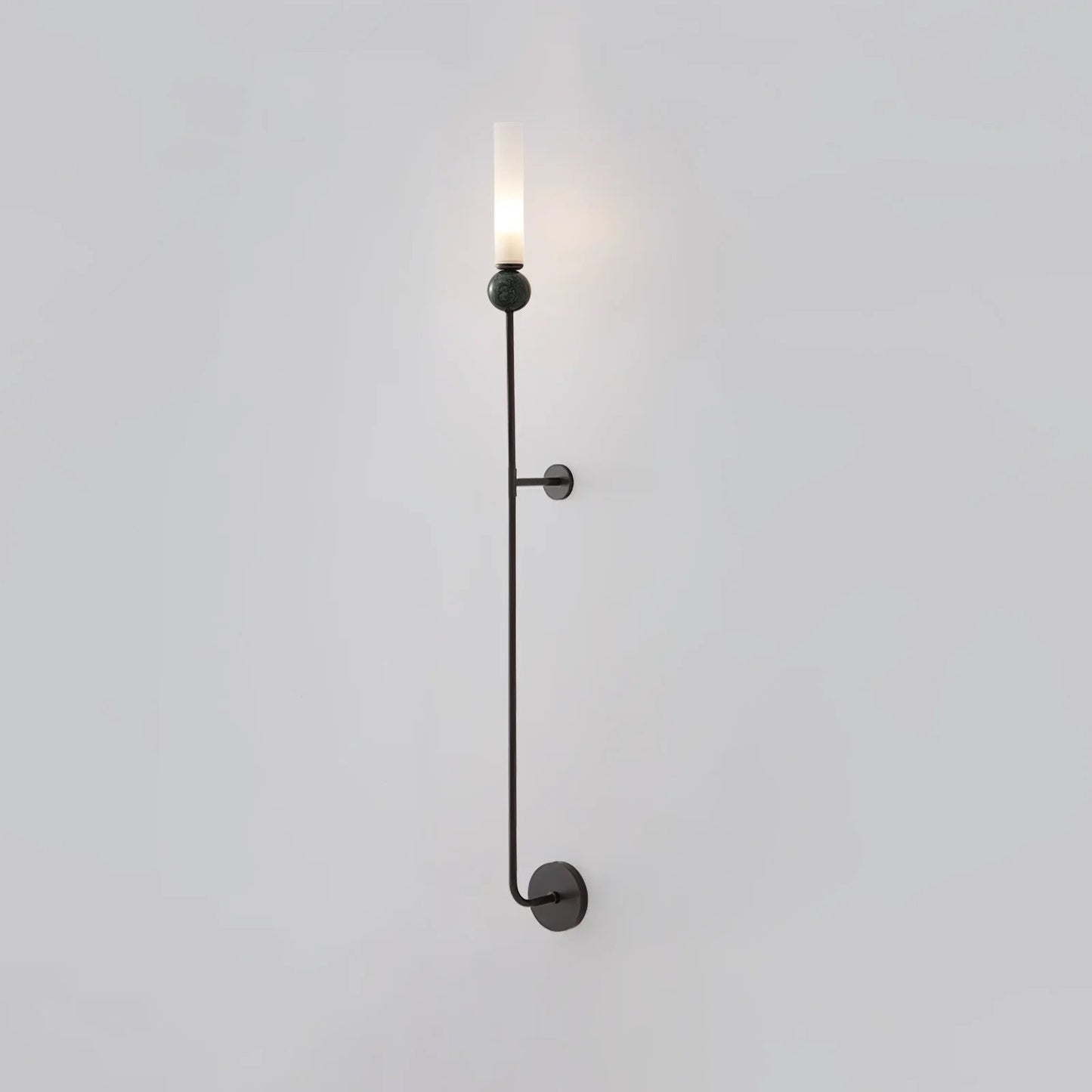 Marble Vertical Wall Lamp | Brass & Acrylic | Black, White, Green Marble