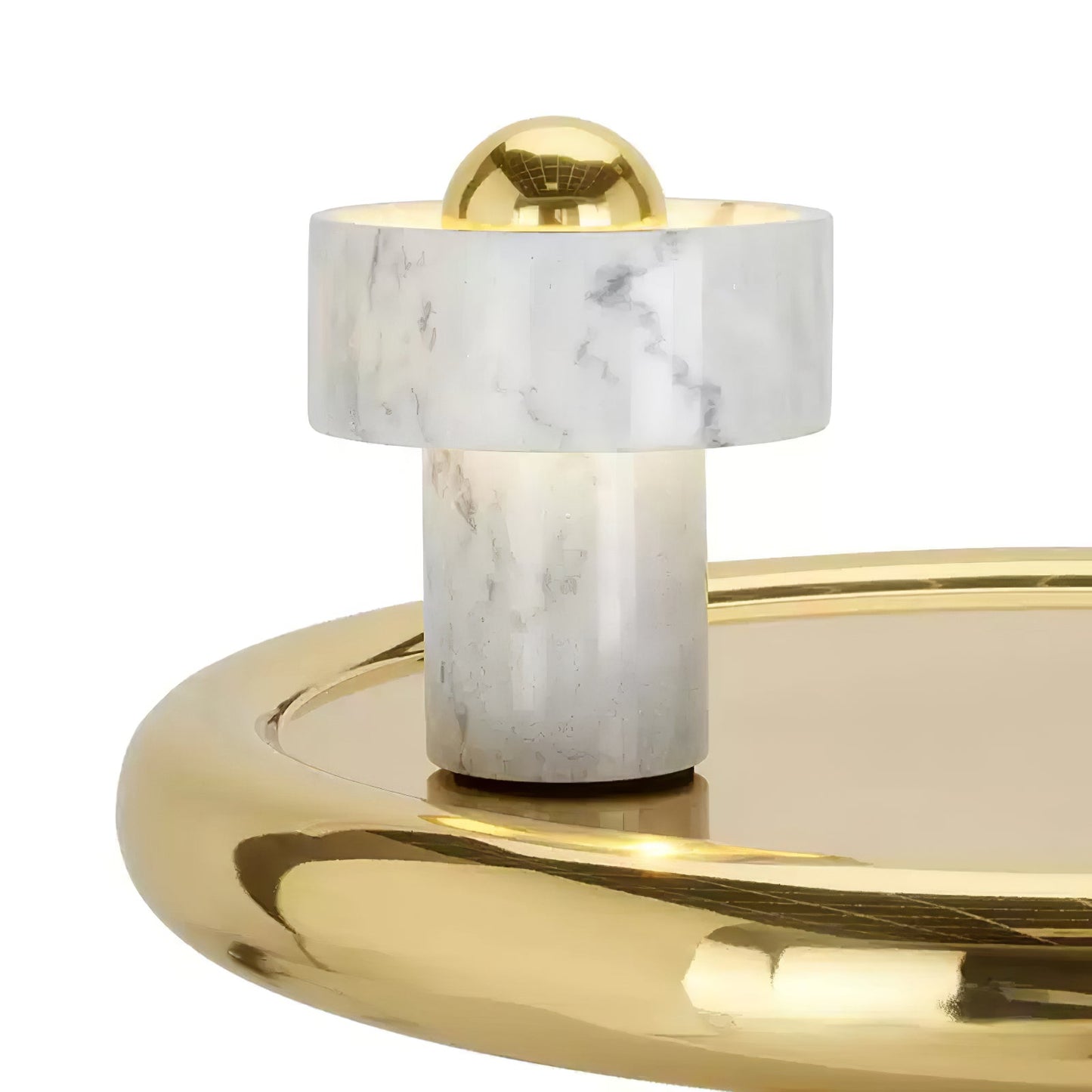 Marble Aura Table Lamp | Marble & Metal | White & Gold