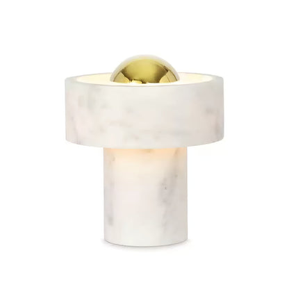 Marble Aura Table Lamp | Marble & Metal | White & Gold