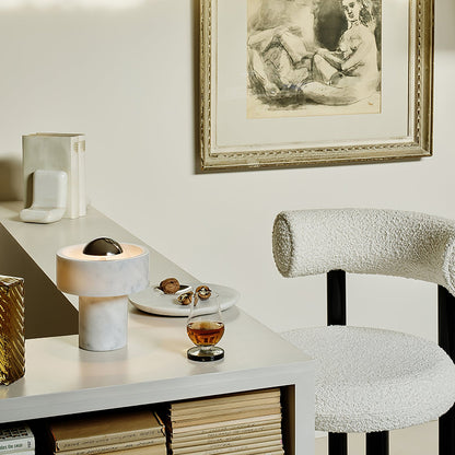 Marble Aura Table Lamp | Marble & Metal | White & Gold