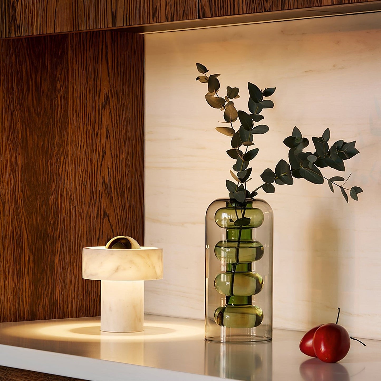 Marble Aura Table Lamp | Marble & Metal | White & Gold