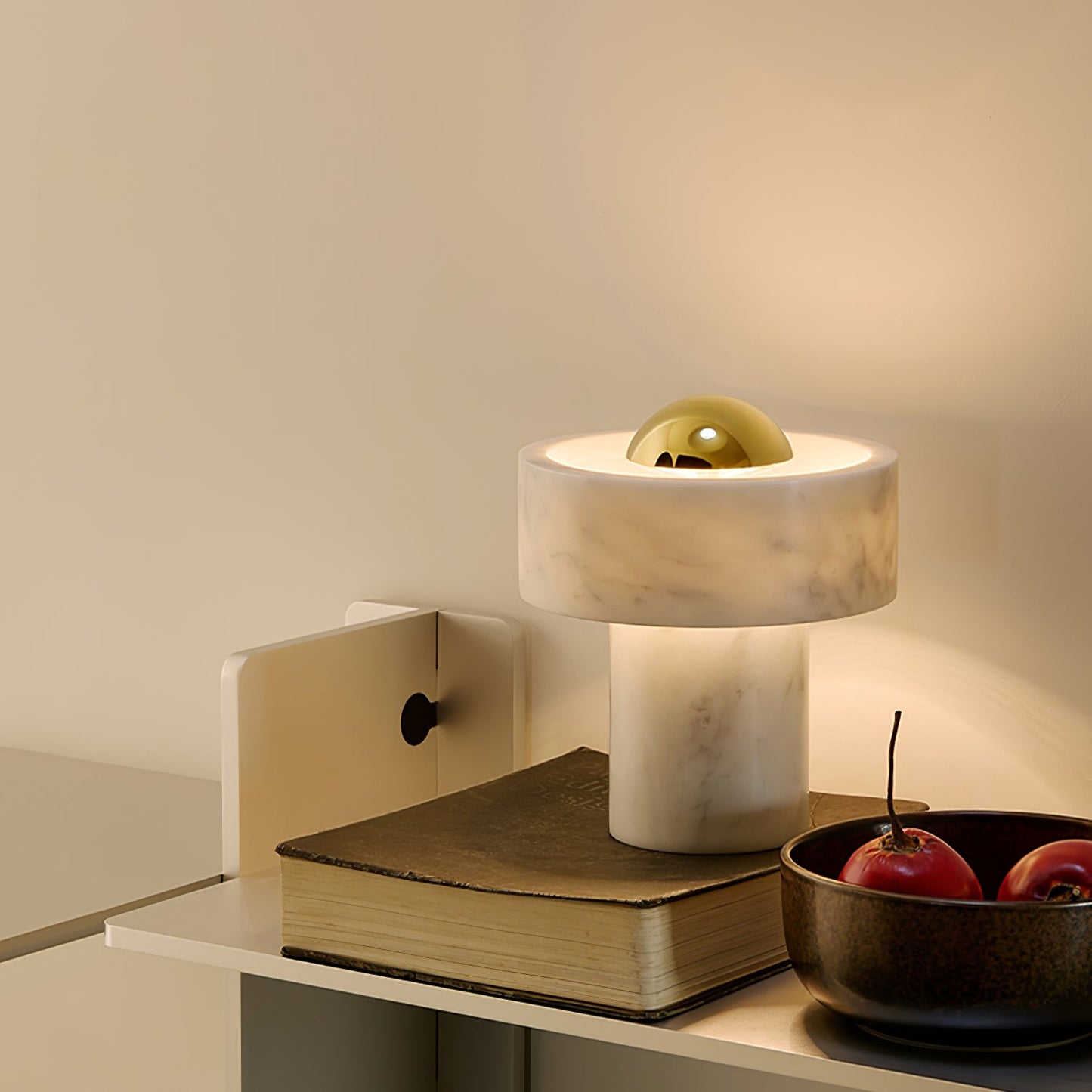 Marble Aura Table Lamp | Marble & Metal | White & Gold
