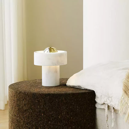 Marble Aura Table Lamp | Marble & Metal | White & Gold