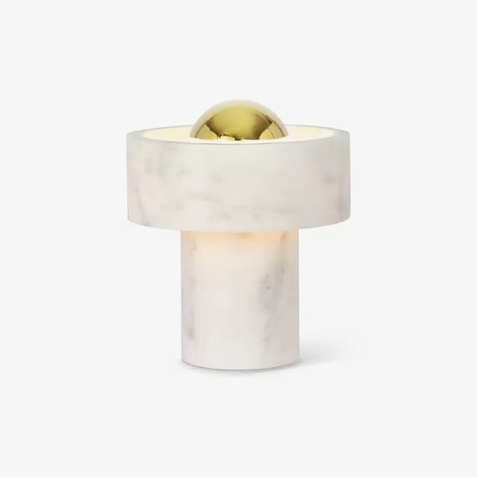 Marble Aura Table Lamp | Marble & Metal | White & Gold