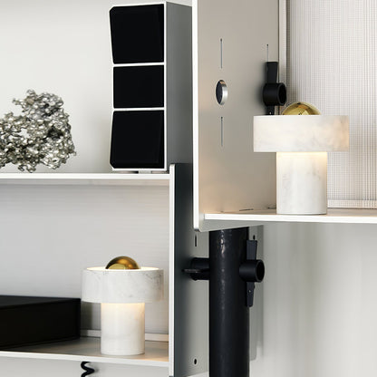 Marble Aura Table Lamp | Marble & Metal | White & Gold