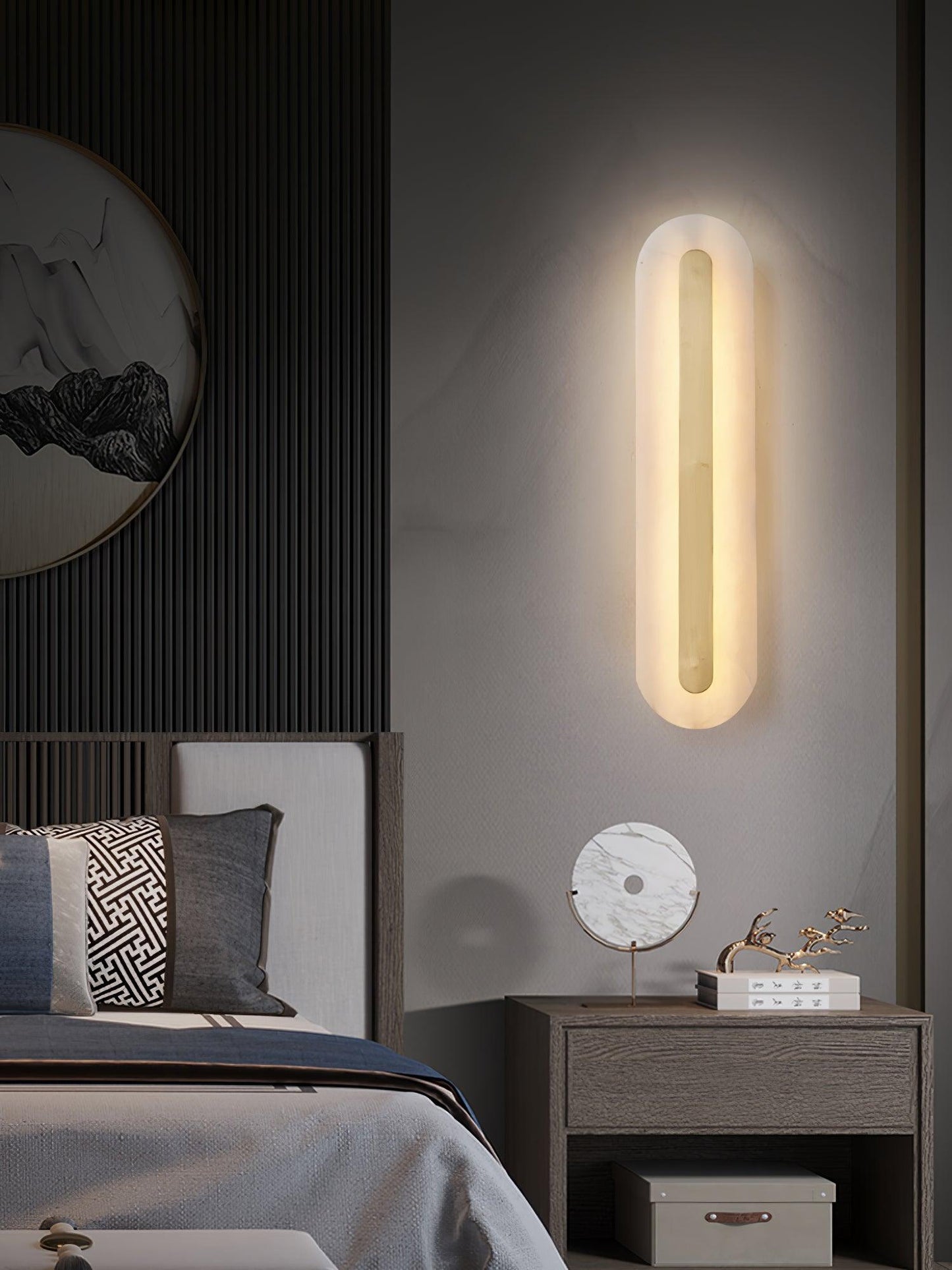Alabaster Wall Sconce | Brass & Alabaster | Set of 2